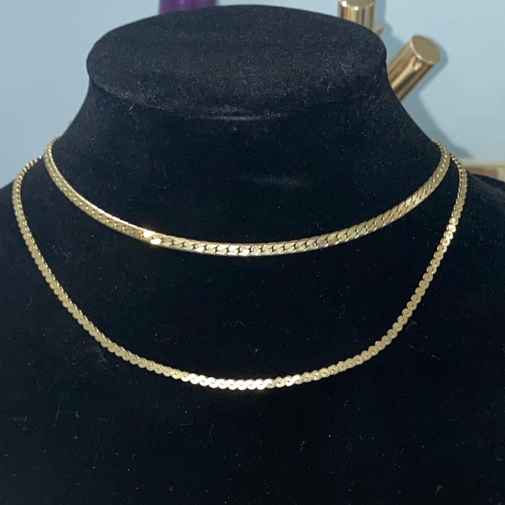 Gold toned Double layered choker